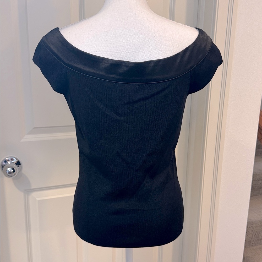 Dolce Cabo Black Sleeveless Sweater with Bow, Size L - Picture 4 of 7